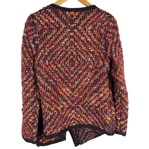 Anthropologie Moth Colorful Keavy Jacquard Cardigan Wool/Mohair Knit Size Small - Picture 5 of 10